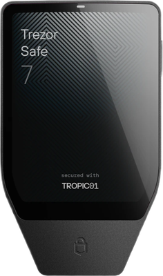 Trezor Safe 7 hardware wallet with color touchscreen display